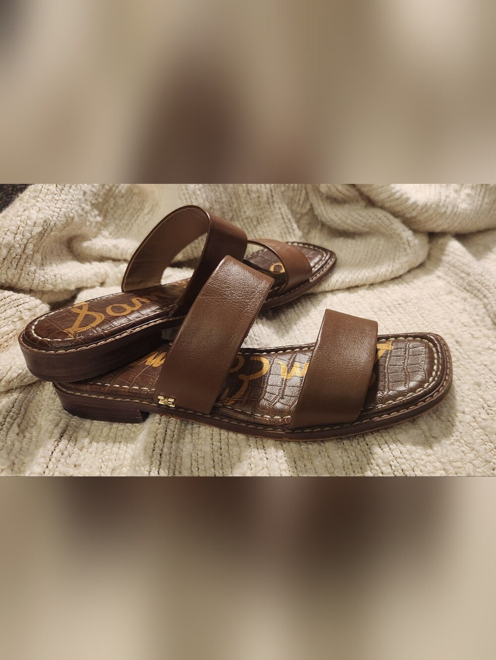 Sam Edelman Haydee Leather Double Strap Slide Sandal - Size 8.5M